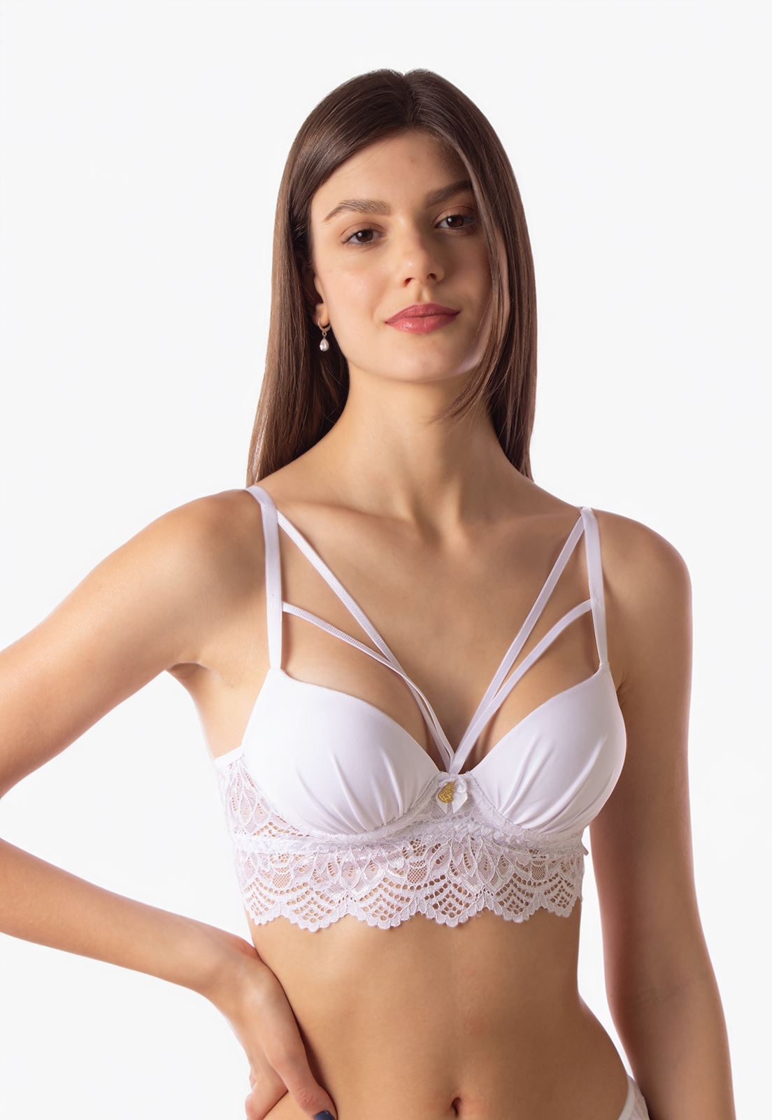 Suti Simony Lingerie Plus Size De Tiras Na Frente Microfibra Renda